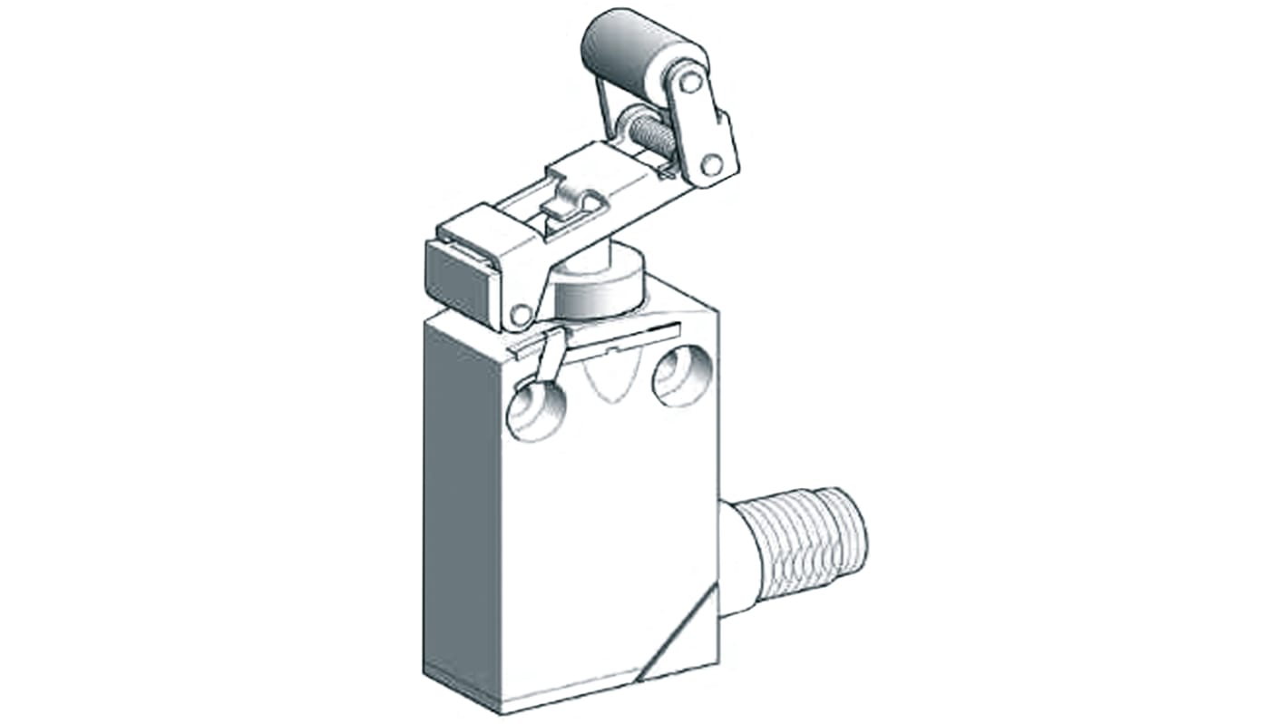 Telemecanique Sensors OsiSense XC Series Roller Lever Plunger Limit Switch, NO/NC, IP66, IP67, IP68, SPDT, Zamak Zinc
