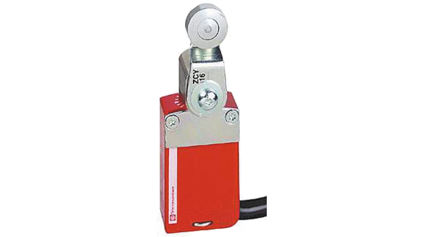 Telemecanique Sensors XCSM Series Roller Lever Limit Switch, 2NC/1NO, IP66, IP67, IP68, 3P, Metal Housing