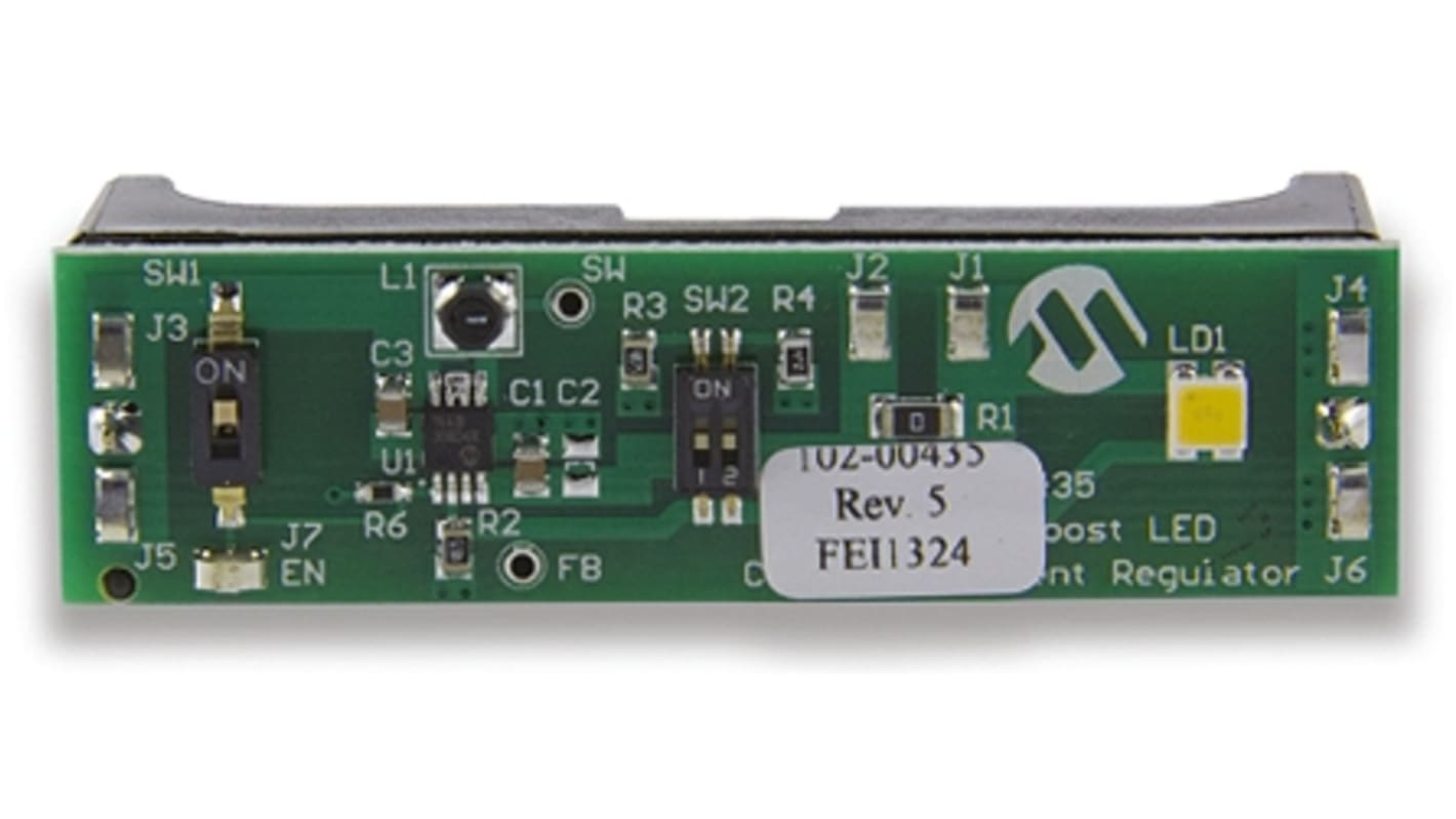 Microchip 0.5W LED Driver Demo Board, 升压调节器 评估测试板, MCP1643芯片