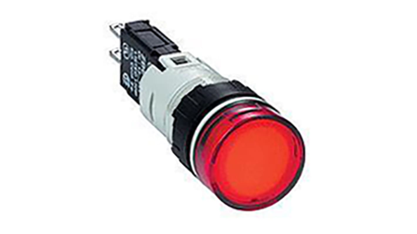 Schneider Electric, Harmony XB6, Panel Mount Red LED Pilot Light, 16mm Cutout, IP65, Round, 48 → 120V ac