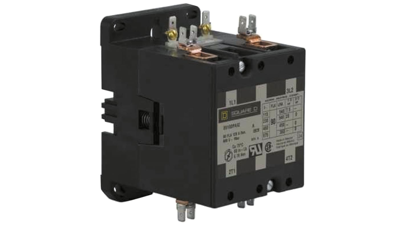 Schneider Electric DPA Contactor, 110 V ac Coil, 2-Pole, 90 A, 2NO, 600 V ac