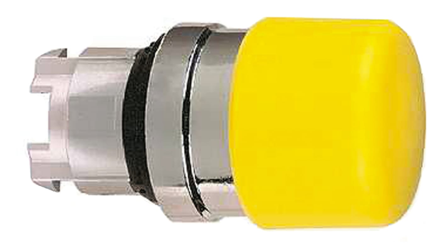 Cabezal de pulsador Schneider Electric serie Harmony XB4, Ø 22mm, de color Amarillo, Momentáneo, Índices de protección