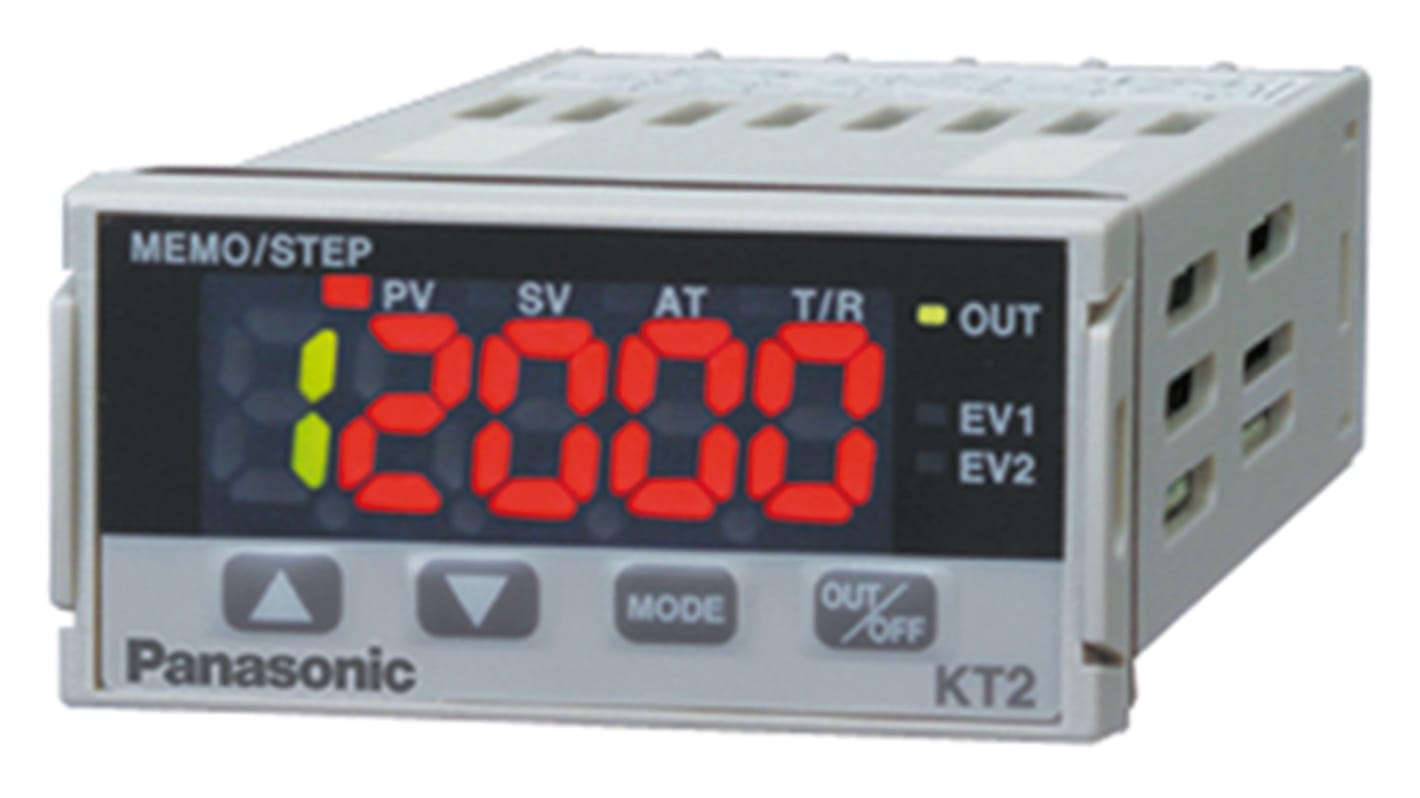 Regulator temperatury PID panelowy Panasonic Uz: 24 V AC/DC wyjście Prąd 1-wyjściowy 48 x 24mm 0 → +1390°C (typ