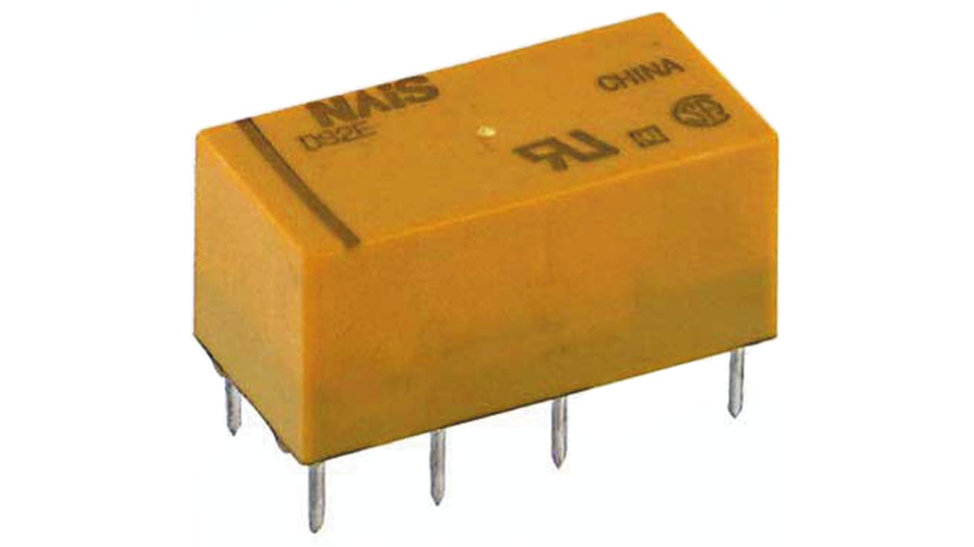 Panasonic PCB Mount Latching Signal Relay, 24V dc Coil, 3A Switching Current, DPDT