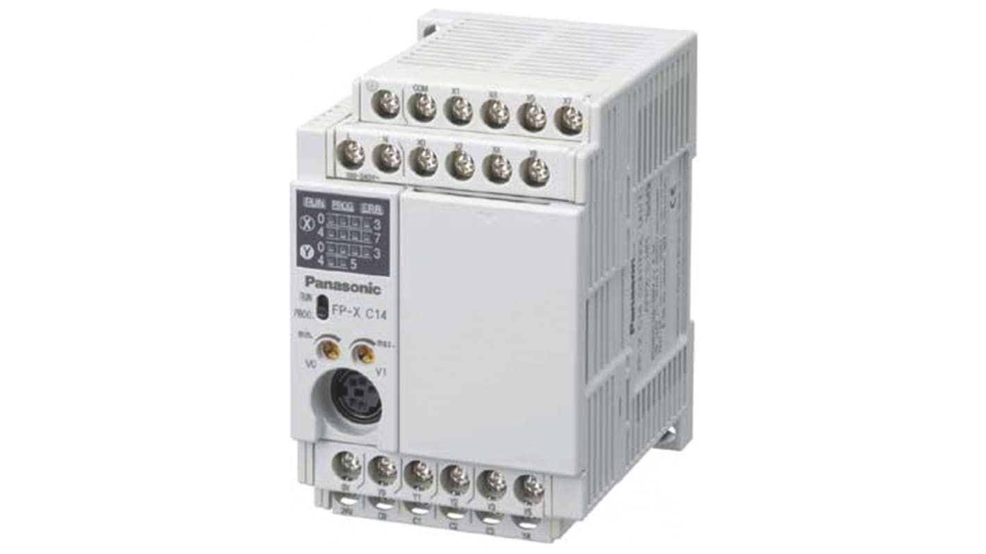 Panasonic AFPX-C Series Series PLC CPU for Use with FP-X Series, NPN Output, 8-Input, DC Input