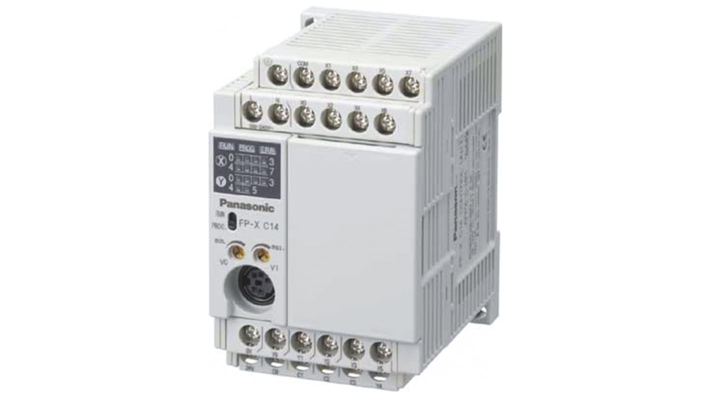 Panasonic AFPX-C Series Series PLC CPU for Use with FP-X Series, NPN Output, 16-Input, DC Input