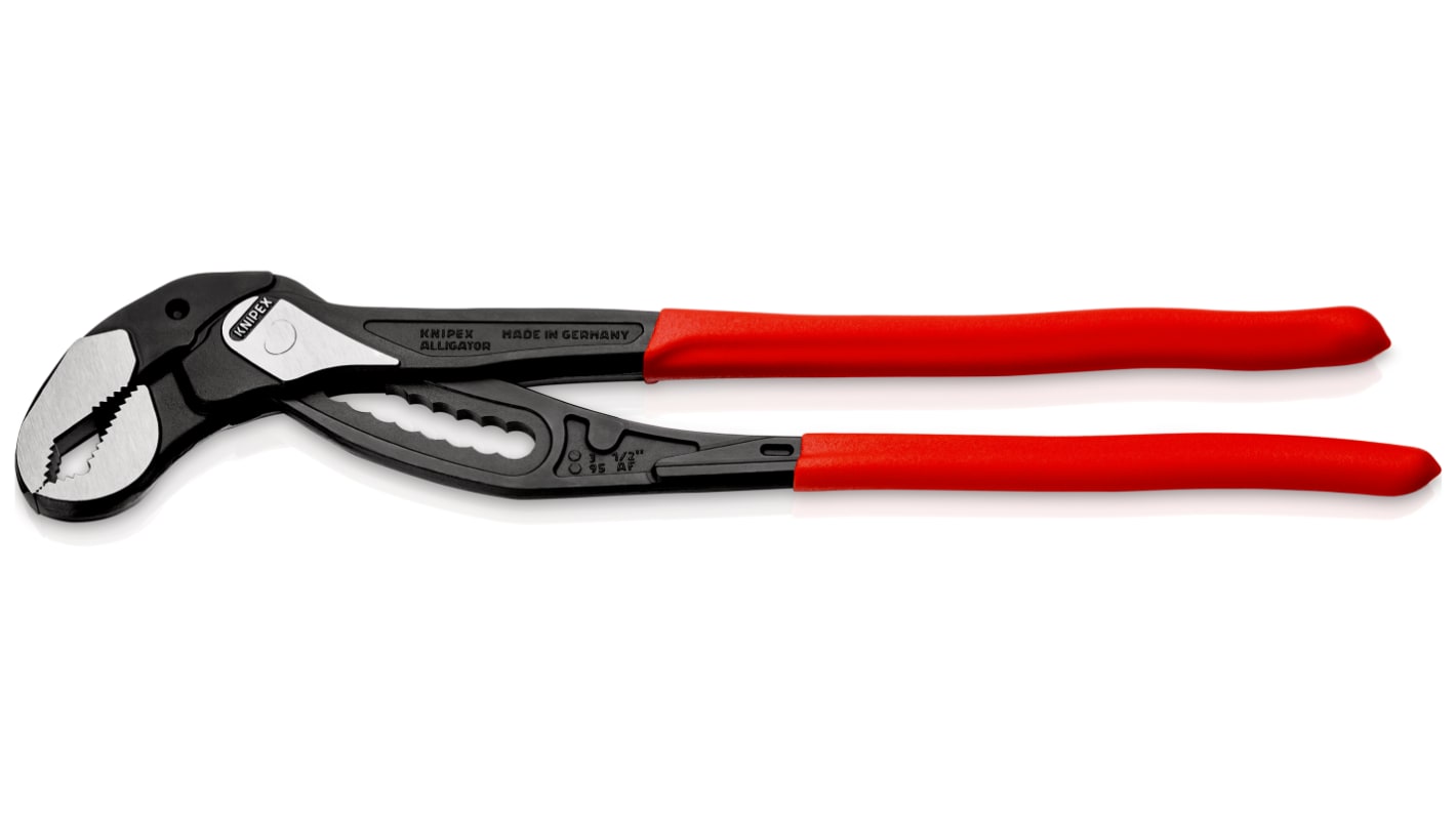 Knipex Alligator® Water Pump Pliers, 400 mm Overall, Flat, Straight Tip, 95mm Jaw
