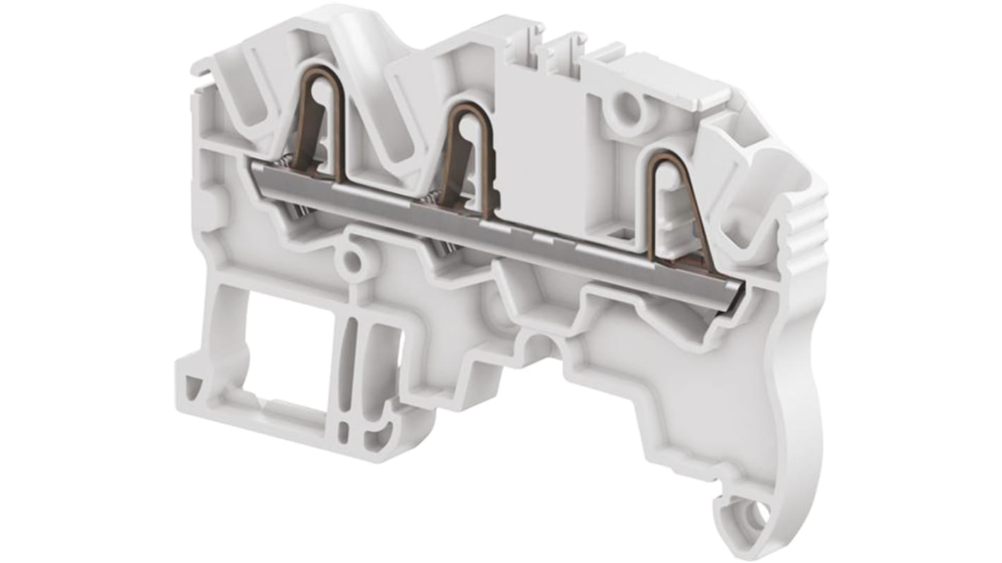 Entrelec 1SNK705011R0000 ZK2.5 Series Grey, 2.5mm², Single-Level, Spring Clamp Termination