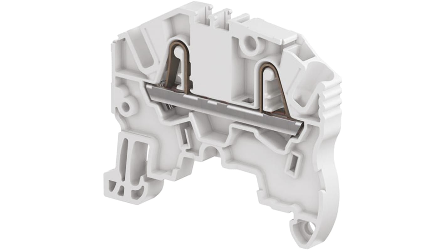 Entrelec ZK2.5 Series Orange Standard Din Rail Terminal, 2.5mm², Single-Level, Spring Clamp Termination