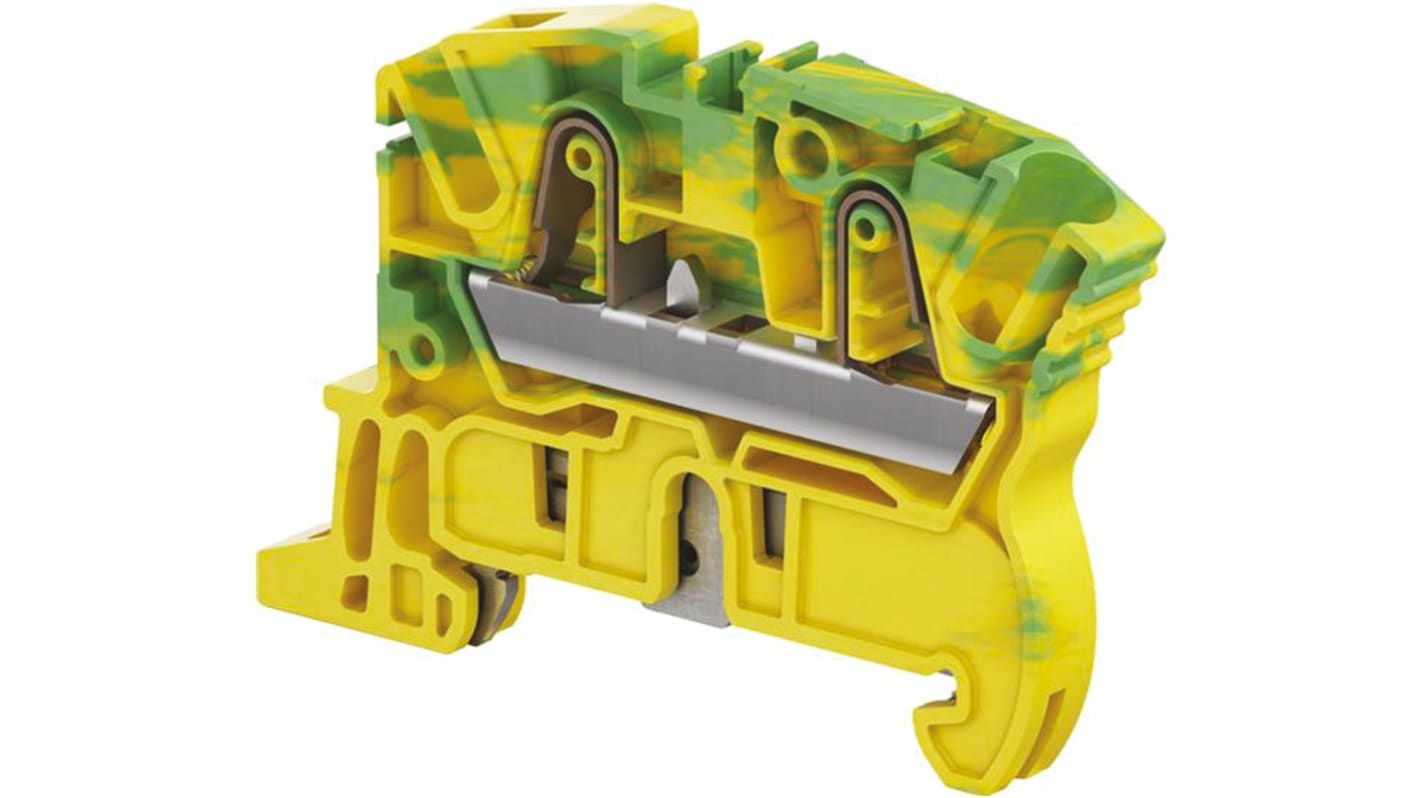 Entrelec 1SNK706150R0000 ZK4 Series Green, Yellow, 4mm², Single-Level, Spring Clamp Termination