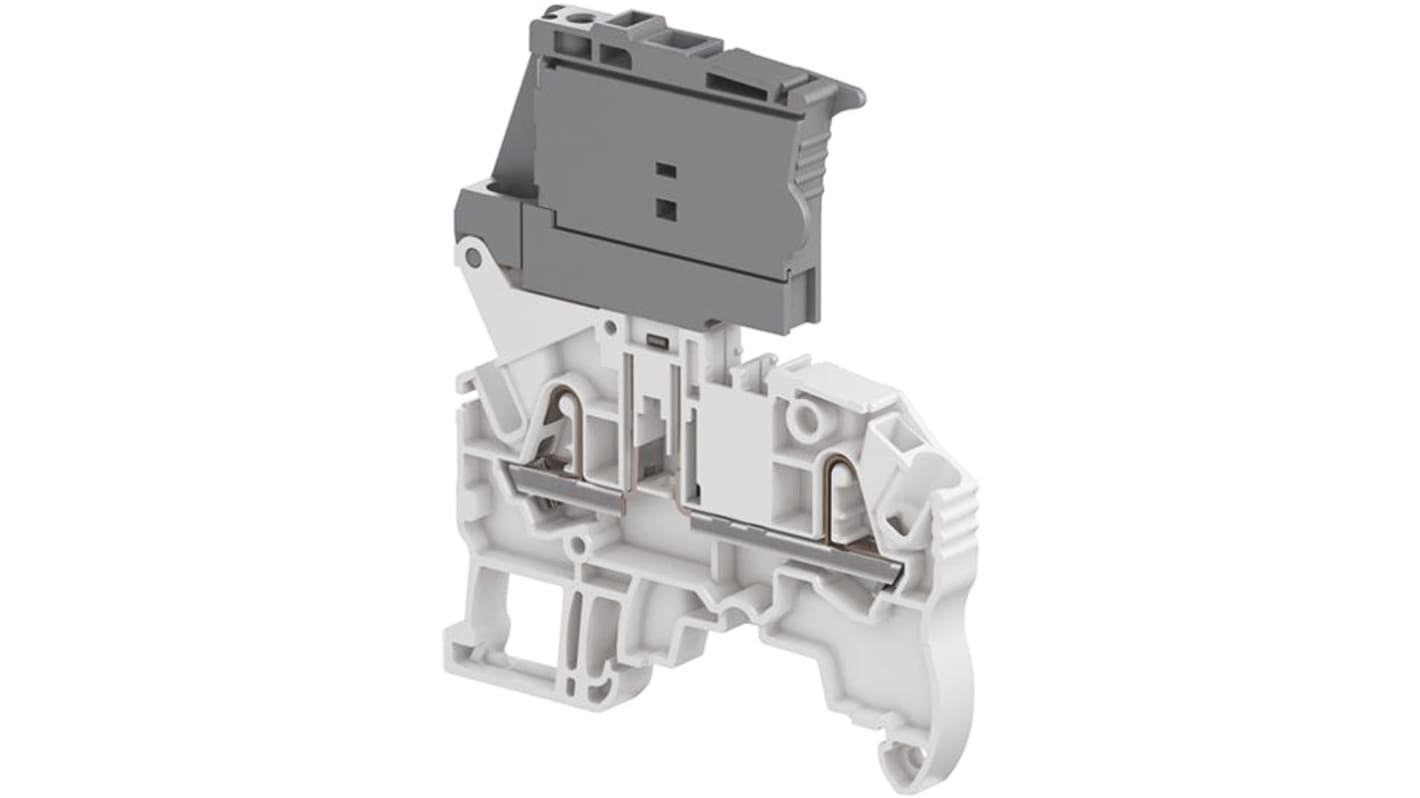 Entrelec ZK2.5 Series Grey Fused DIN Rail Terminal, 2.5mm², Single-Level, Spring Clamp Termination, Fused