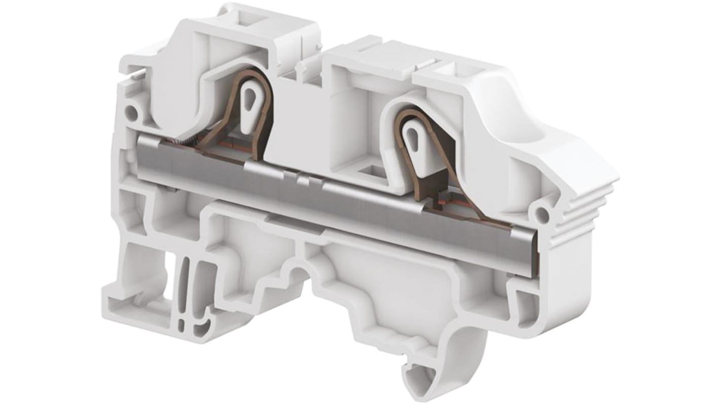 Entrelec 1SNK710010R0000 ZK10 Series Grey, 10mm², Single-Level, Spring Clamp Termination