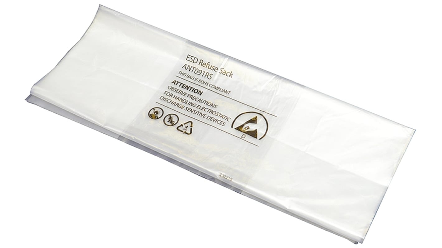 RS PRO 废物袋, 500个, 高450mm x 宽600mm, 符合 EN 61340-5-1
