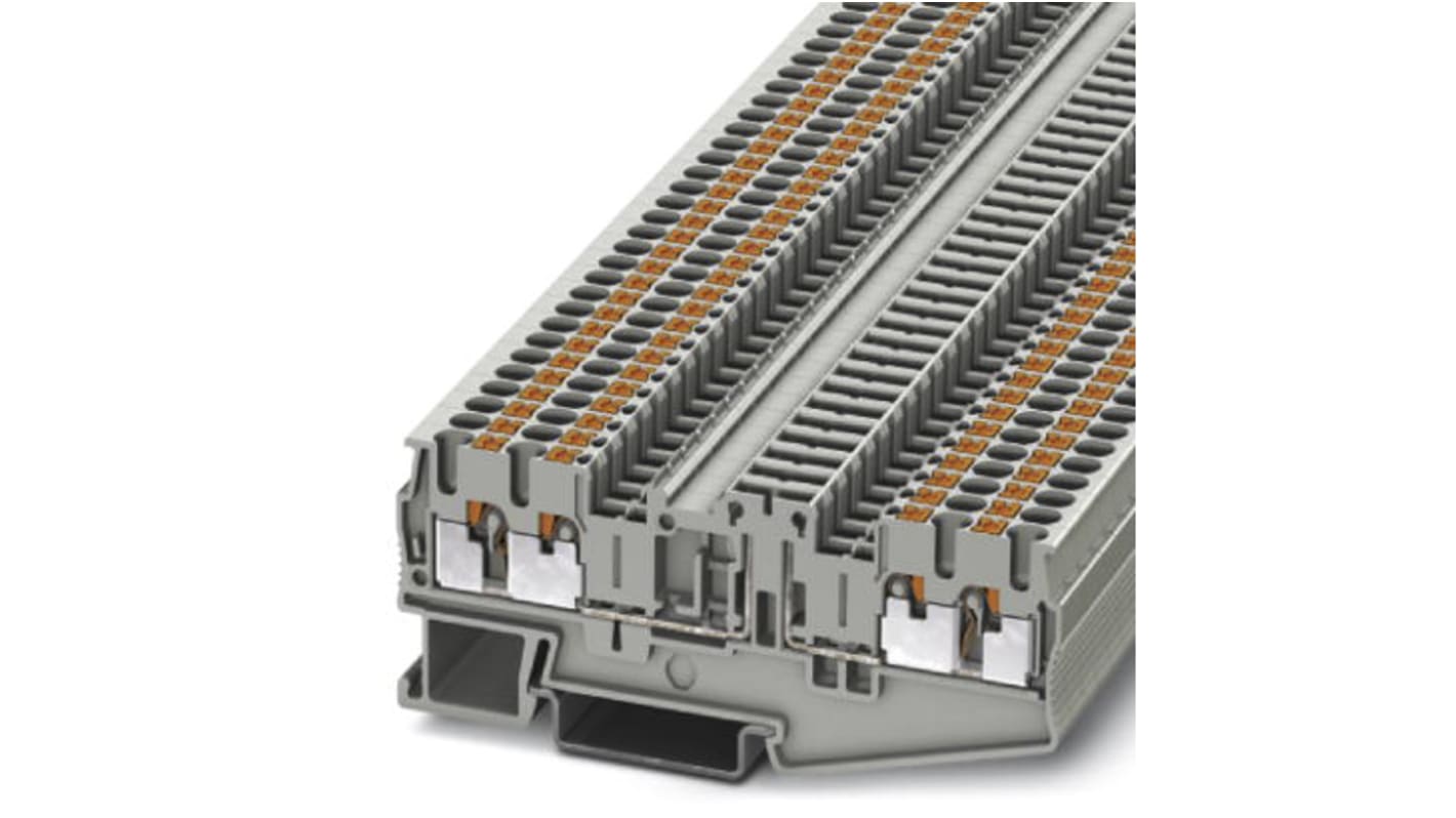 Phoenix Contact 3210194 PT 2.5-QUATTRO-TGB Series Grey, 2.5mm², Single-Level, Push In Termination