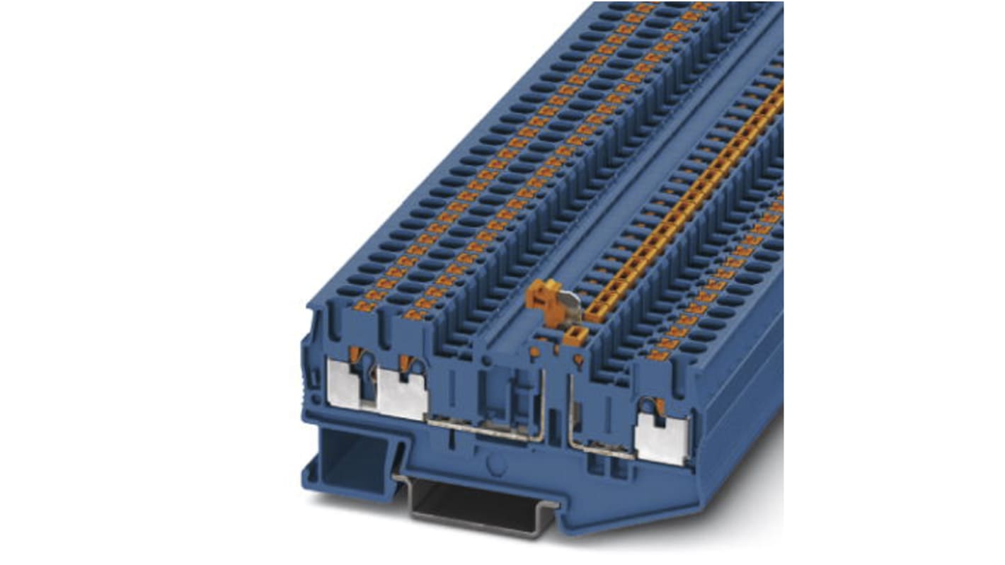 Phoenix Contact 3210177 PT 2.5-TWIN-MTB BU Series Blue, 2.5mm², Single-Level, Push In Termination