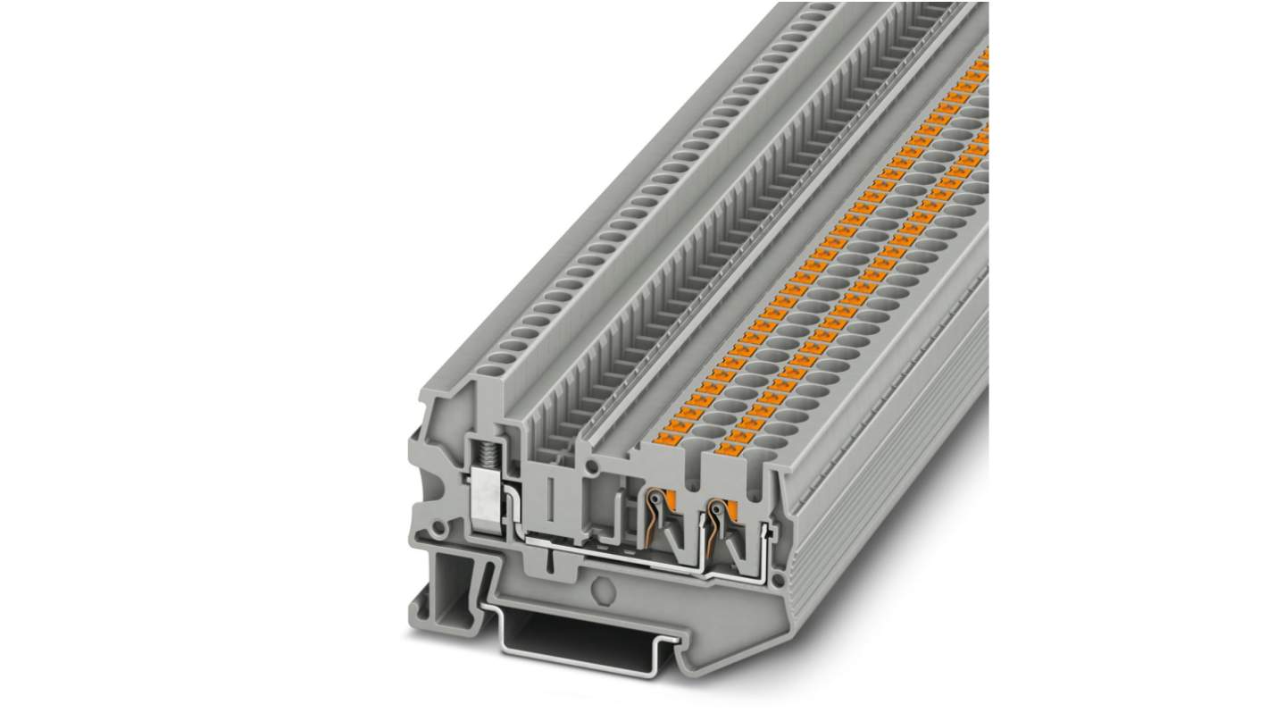 Phoenix Contact 3209515 PTU 2.5-TWIN Series Grey, 2.5mm², Single-Level, Push In Termination
