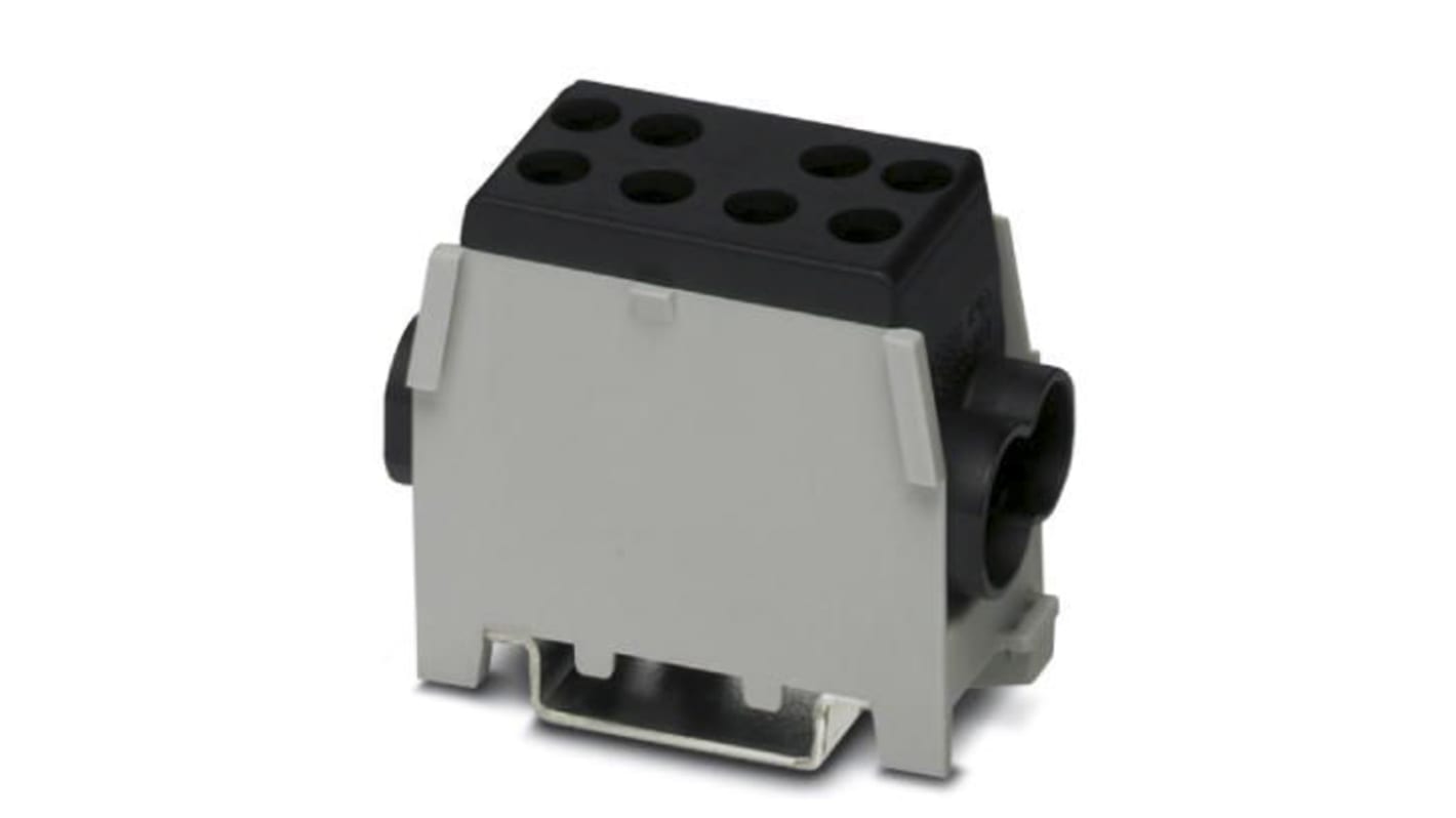 Phoenix Contact UDB 2X35/25 BK Series Black Non-Fused DIN Rail Terminal, Single-Level, Screw Termination