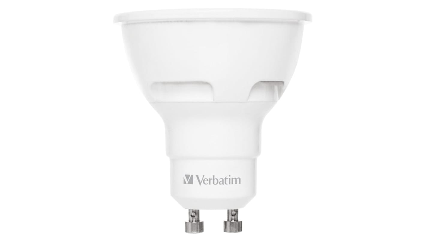 Verbatim LED-Reflektorlampe, 220 → 240 V, 5 W entsprechend 51W / 350 lm, GU10, Warmweiß 2700K, Ø 49.8mm