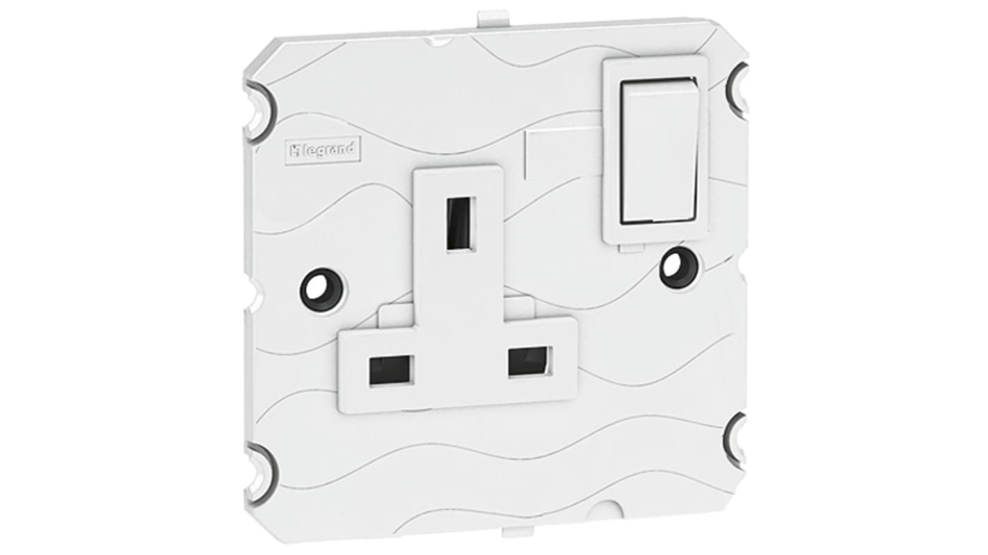 Legrand Arteor White 1 Gang Plug Socket, 13A, Type G - British, Indoor Use