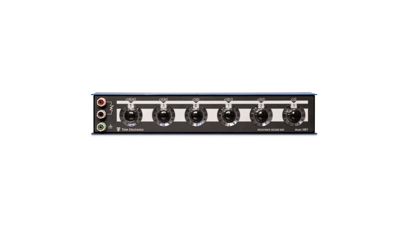 Cassetta a decade resistiva Time Electronics 1061, da 0 → 1,2 mΩ, 82 x 355 x 63mm