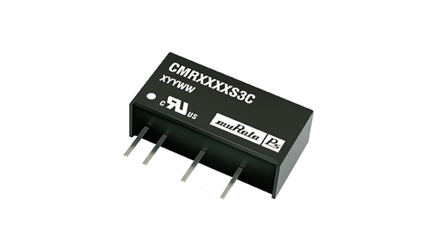 Murata Power Solutions CMR DC-DC Converter, ±15V dc/ ±25mA Output, 4.5 → 5.5 V dc Input, 0.75W, Through Hole,