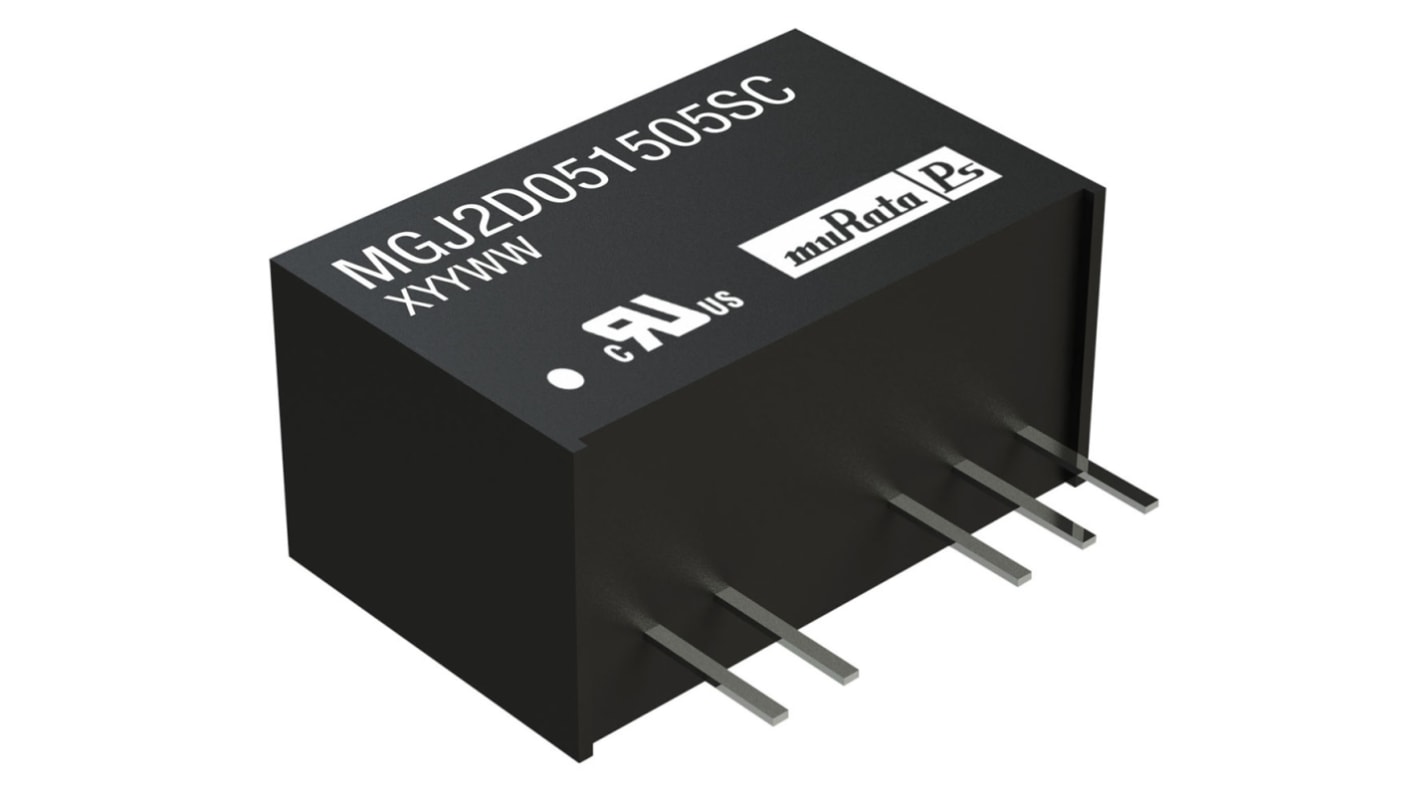 Murata Power Solutions MGJ2 DC-DC Converter, -5V dc/ 40mA Output, 13.5 → 16.5 V dc Input, 2W, Through Hole,