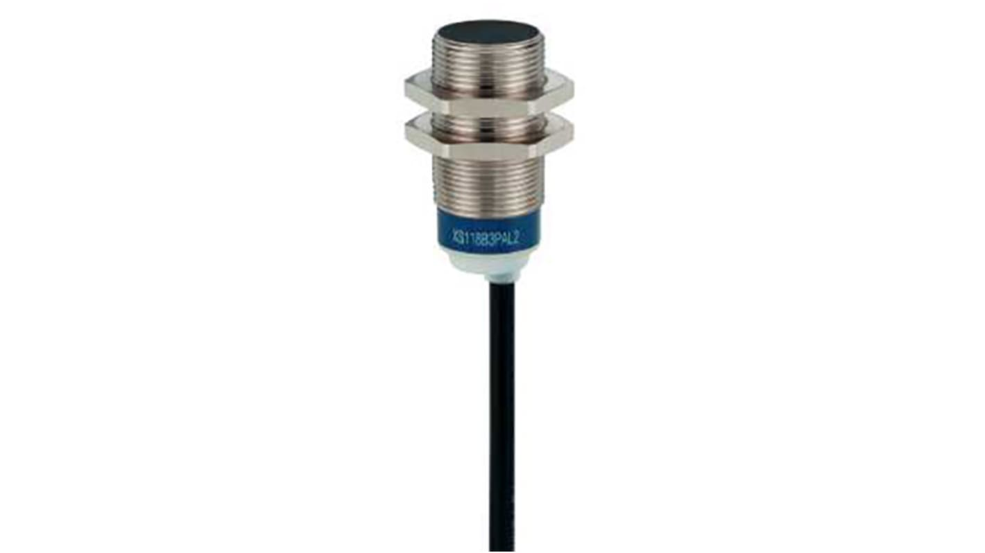 Sensor de proximidad Telemecanique Sensors, M18 x 1, alcance 8 mm, salida PNP, 12 → 48 V dc, IP68, IP69K, 1kHz