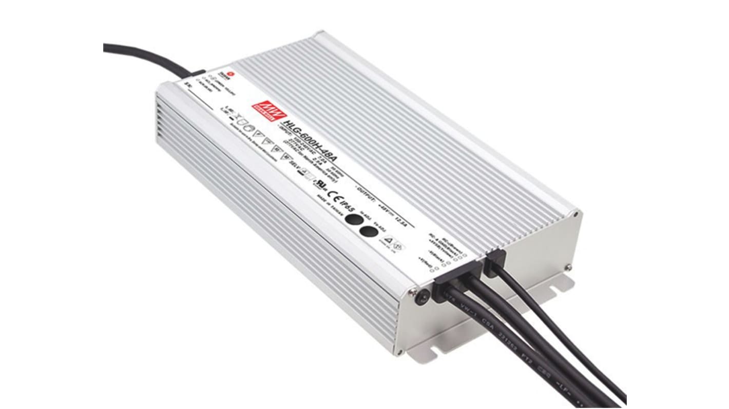 MEAN WELL LED Driver, 12 → 24V Output, 600W Output, 25A Output, Constant Voltage Dimmable