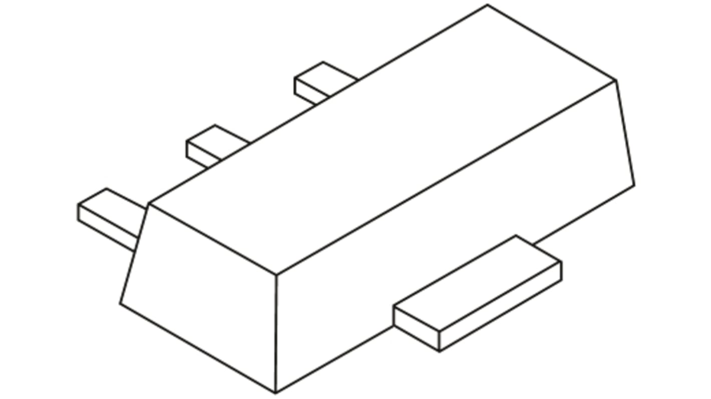 Nexperia 4.6 x 2.6 x 1.6mm Simple BZV49-C4V7 +150 °C 1 W 3μA 80Ω Montaje superficial 4.7V 1 SOT-89 3 Diodo zener 5mA