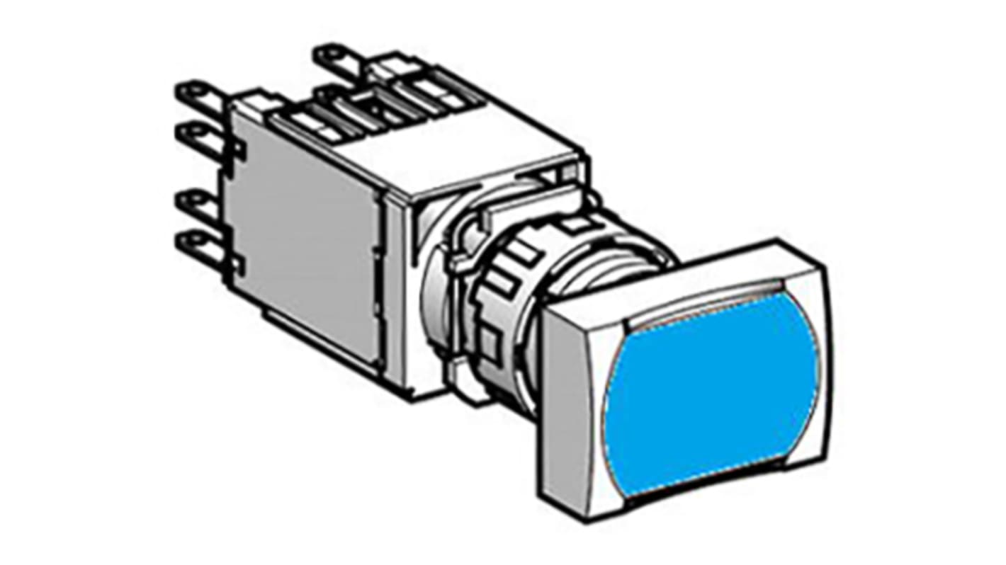 Schneider Electric Leuchtmelder XB6 120V ac/dc Blau, Ausschnitt-Ø 16mm LED Tafelmontage IP 65 Schnellverbindung