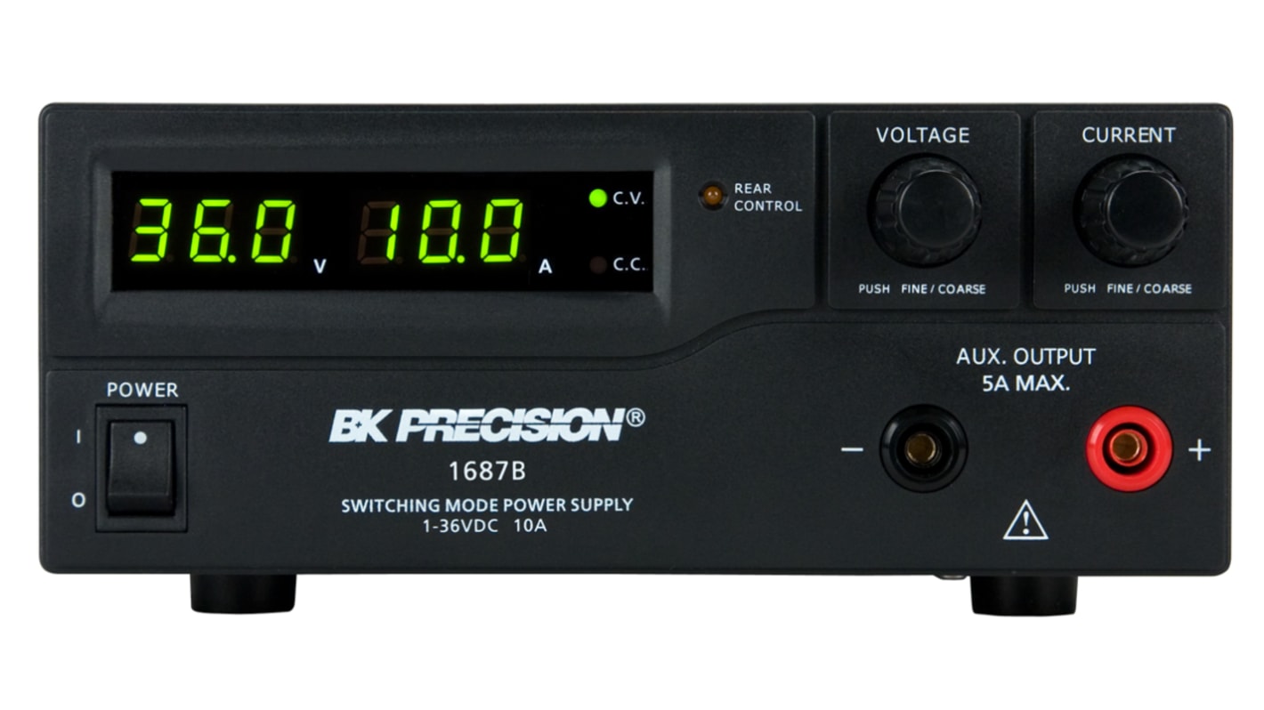 BK Precision 1687B Series Analogue Bench Power Supply, 1 → 36V, 0 → 10A, 1-Output, 360W - UKAS Calibrated