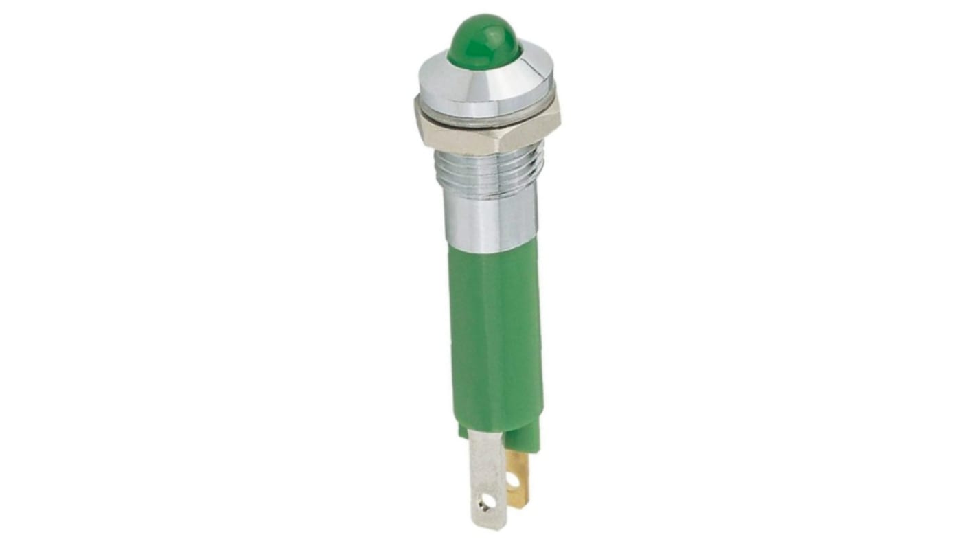 Indicatore da pannello Signal Construct Verde  a LED, 12 → 14V, Sporgente, foro da 8mm