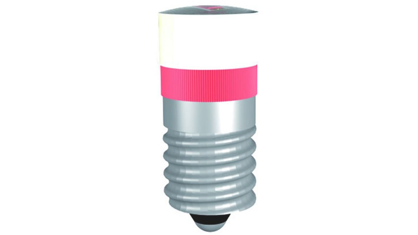 Signal Construct White LED Indicator Lamp, 12V ac/dc, E10 Base, 9.7mm Diameter, 1250mcd