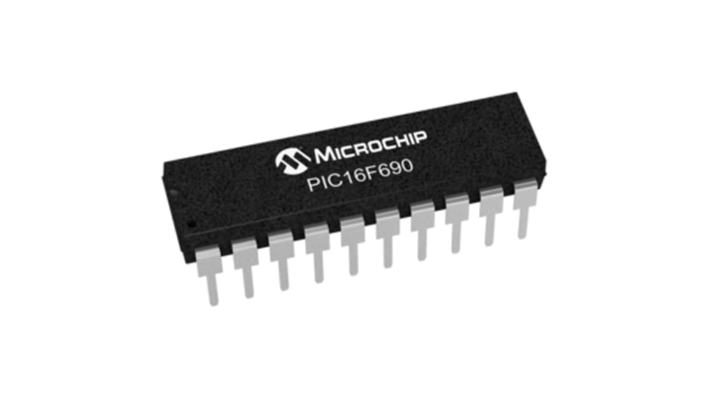 Microcontrolador Microchip PIC16F690-E/P, núcleo PIC de 8bit, RAM 256 B, 20MHZ, PDIP de 20 pines