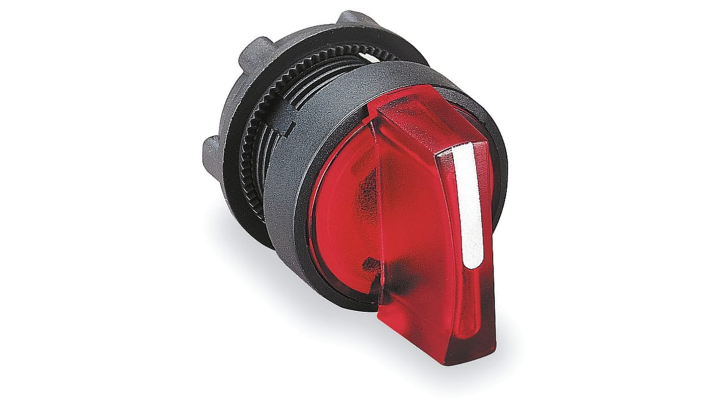 Schneider Electric Harmony XB5 Series 3 Position Selector Switch Head, 22mm Cutout, Red Handle