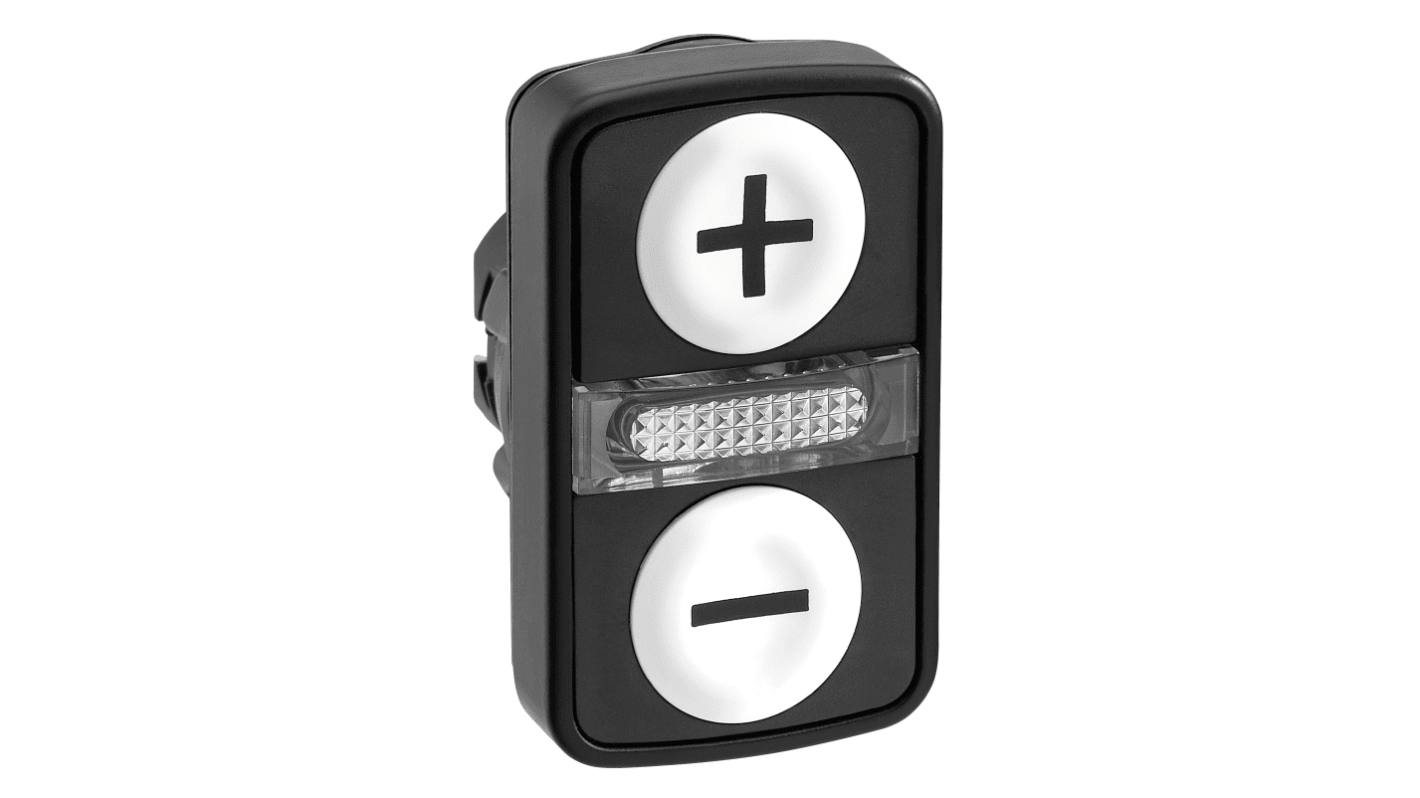 Schneider Electric Harmony XB5 Series Black, White Momentary Push Button Head, 22mm Cutout, IP66, IP67, IP69K