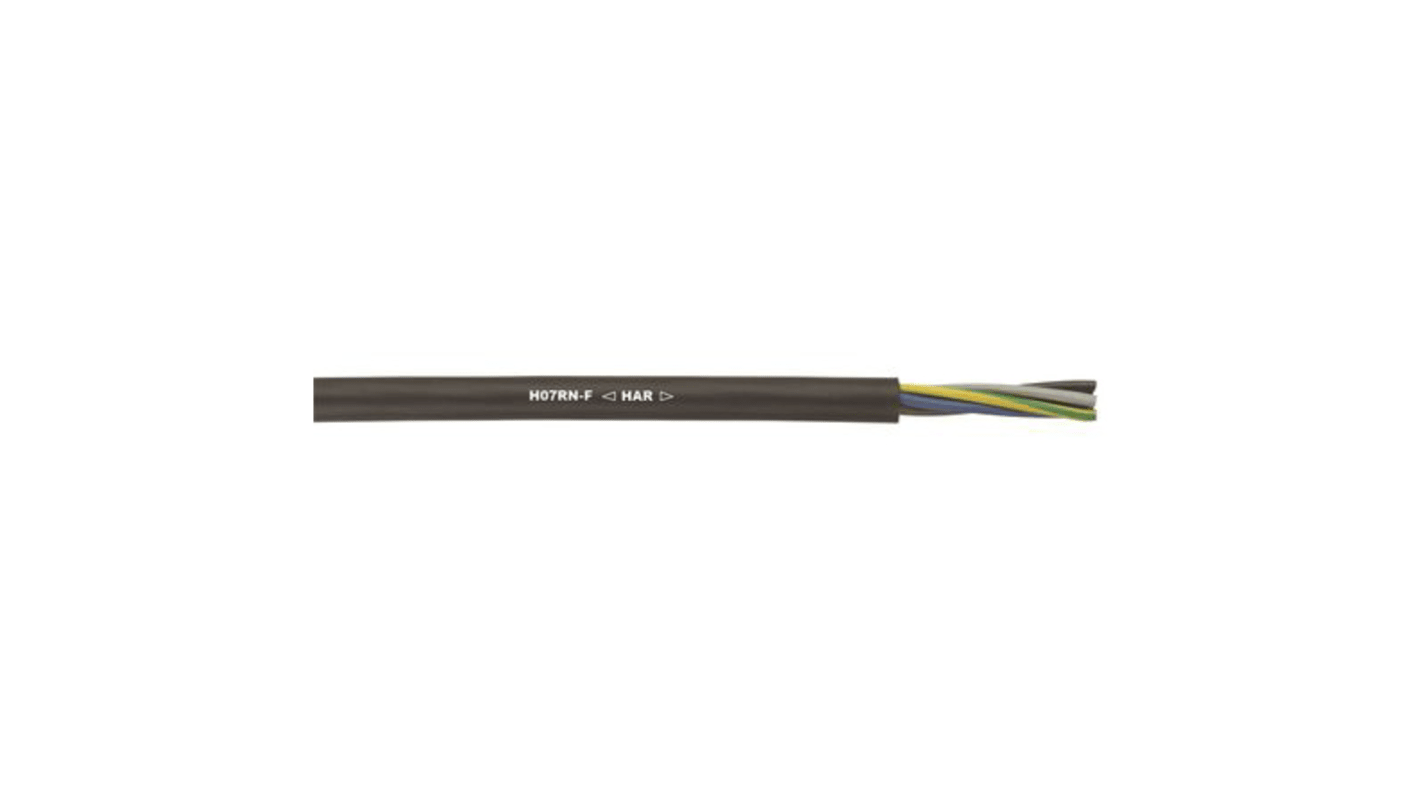 Lapp 5 Core Power Cable, 6 mm², 100m, Black Rubber Sheath, Power, 44 A, 450/750 V