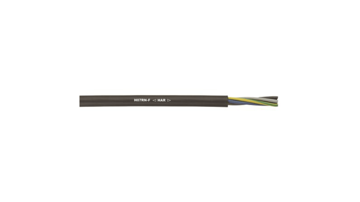 Lapp 3 Core Power Cable, 1.5 mm², 50m, Black Rubber Sheath, 18 A, 450/750 V