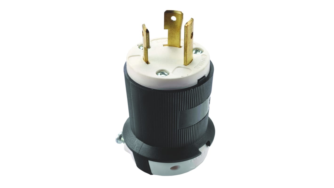 RS PRO 20A电源插头, 125 V, 电缆安装, NEMA L5 - 20P, 黑色