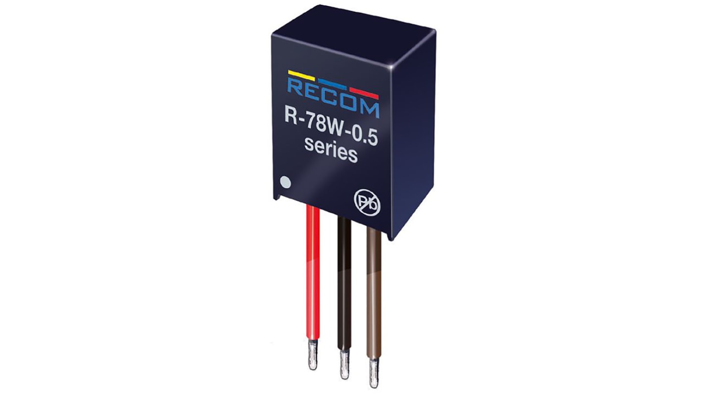 Recom Switching Regulator, Through Hole, 12V dc Output Voltage, 15 → 32V dc Input Voltage, 500mA Output Current,