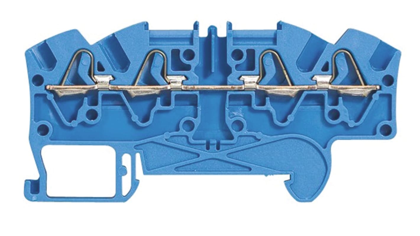 Legrand 372 Series Blue Feed Through Terminal Block, Spring Clamp Termination