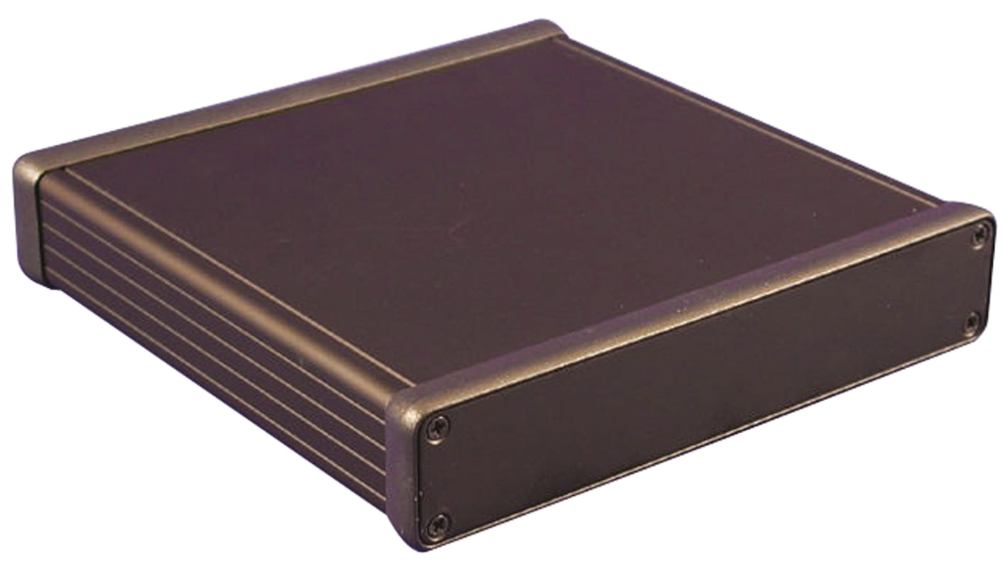 Hammond 1455 Series Black Aluminium Enclosure, IP54, Black Lid, 160 x 165 x 31mm