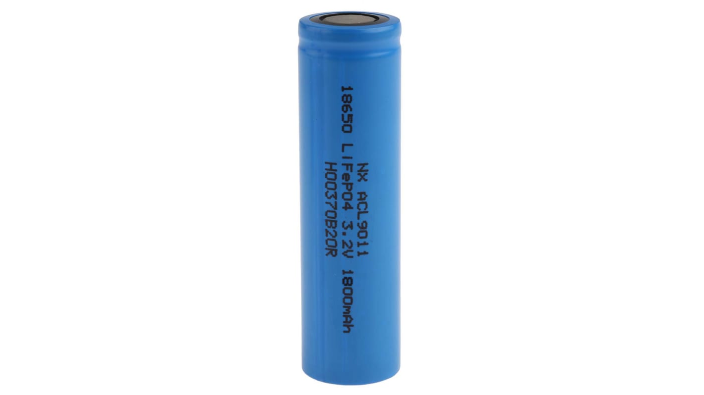 ENIX Energies, 18650 LiFePO4, 3.2V, 18650, Lithium Phosphate Rechargeable Battery, 1.8Ah