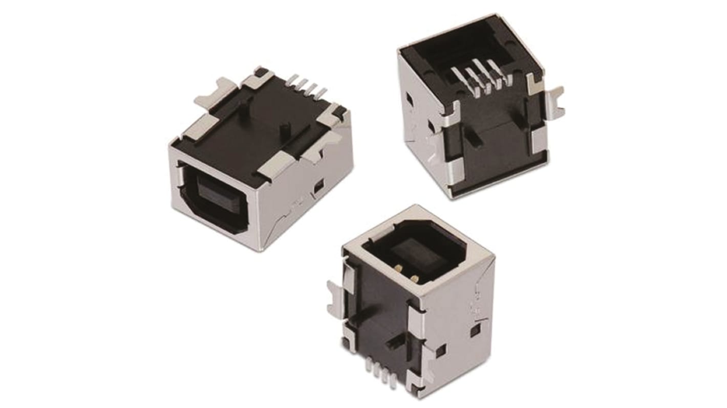 Wurth Elektronik Right Angle, SMT, Socket Type B 2.0 USB Connector