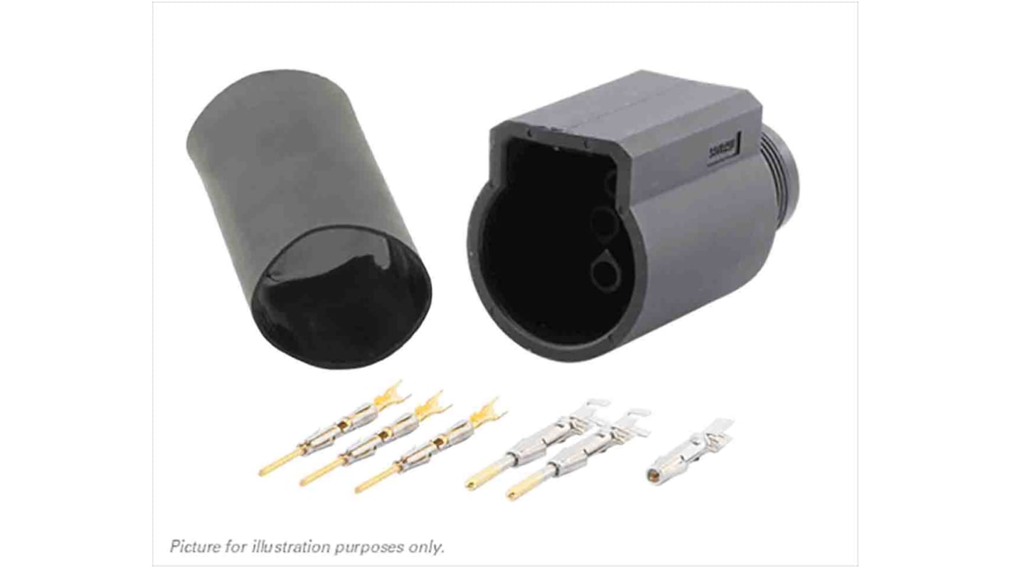 Souriau Connector, 6 Contacts, In-line, Socket, Male and Female Contacts, IP68, IP69K, UTL Series