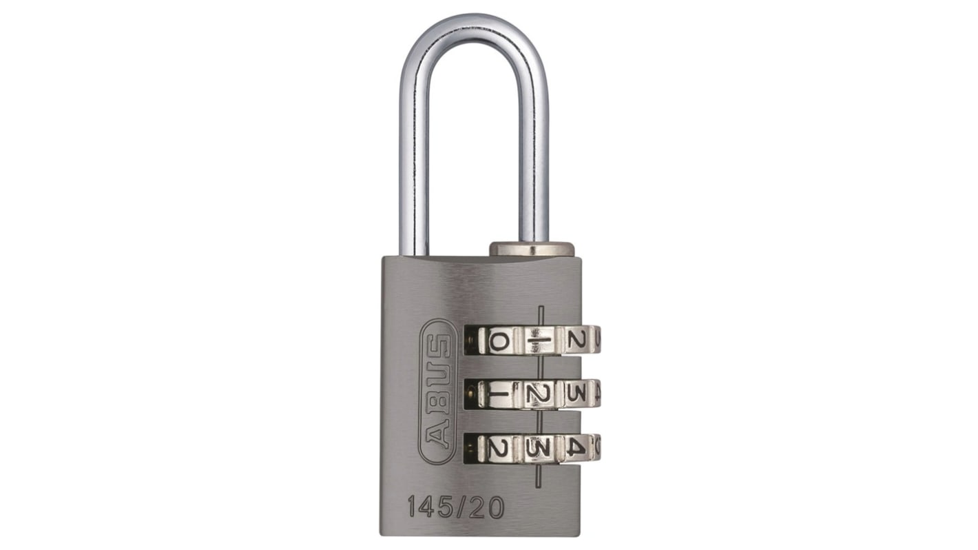 ABUS 145/20 Combination Weatherproof Aluminium Combination Padlock, 3mm Shackle, 22.5mm Body