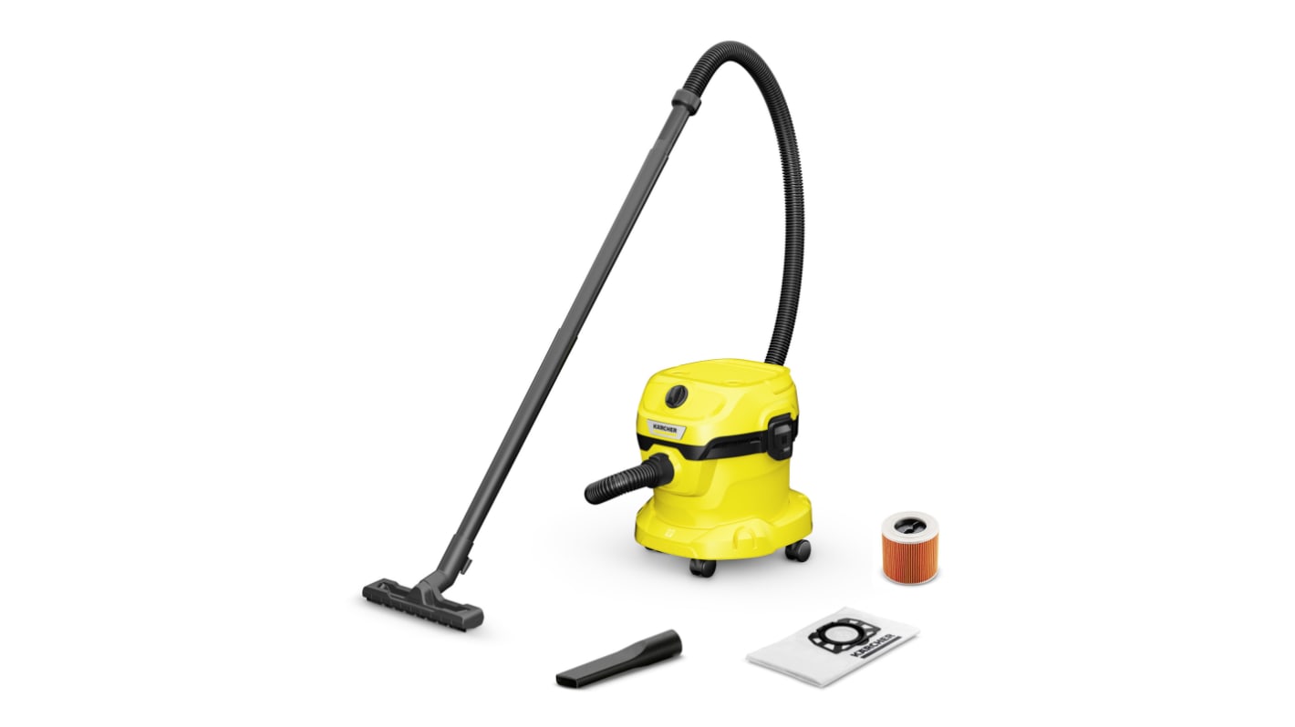 Karcher WD2 Cylinder Wet and Dry Vacuum Cleaner for General Cleaning, 4m Cable, 220 → 240V ac, UK Plug