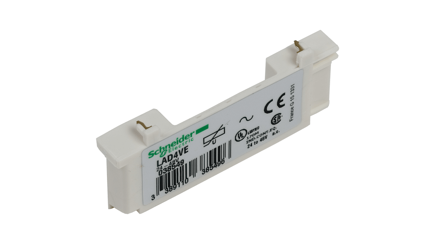 Schneider Electric Surge Suppressor for use with LC1D09 → LC1D38, LC1DT20 → LC1DT40
