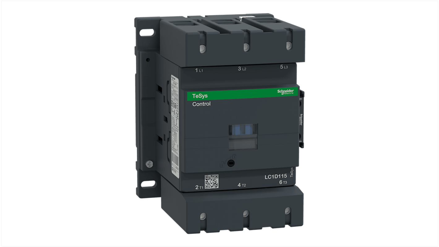Stycznik 110 V AC Schneider Electric styki: 3 55 kW 115 A 3NO Szyna Śruba LC1D115G7