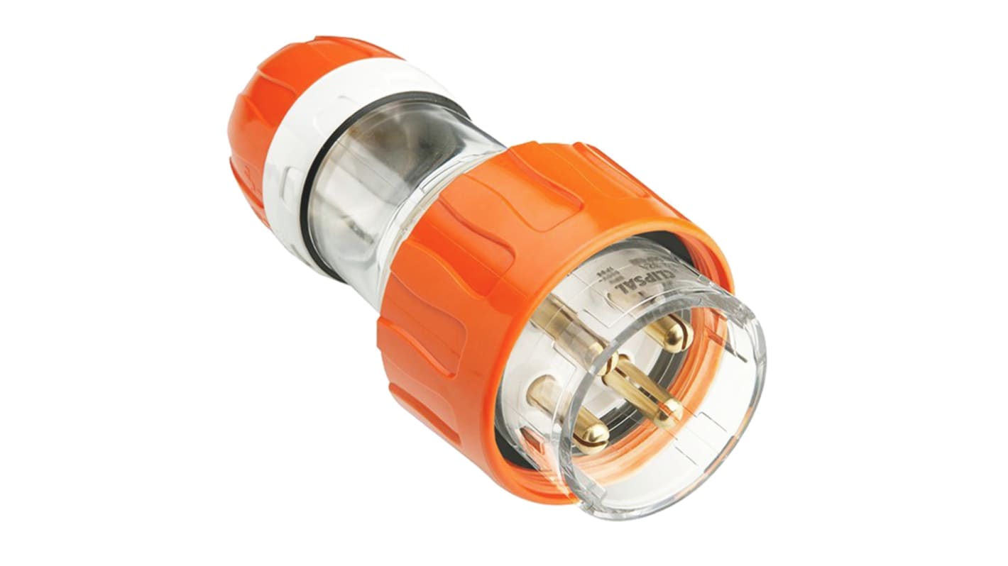 Clipsal Electrical, Quick Connect IP66 Orange Cable Mount Industrial Power Plug, Rated At 10A, 500 V